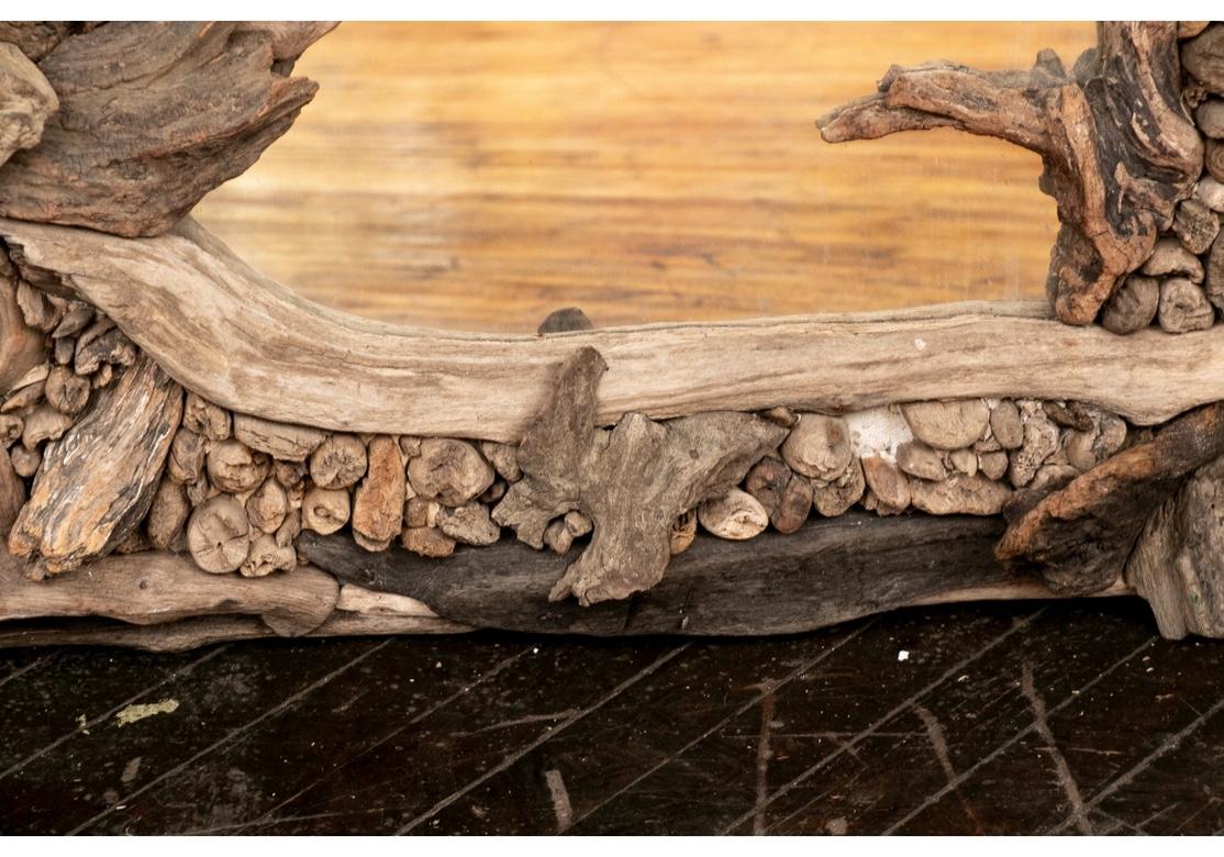 Grotto Style French Driftwood Mirror In Good Condition In Bridgeport, CT