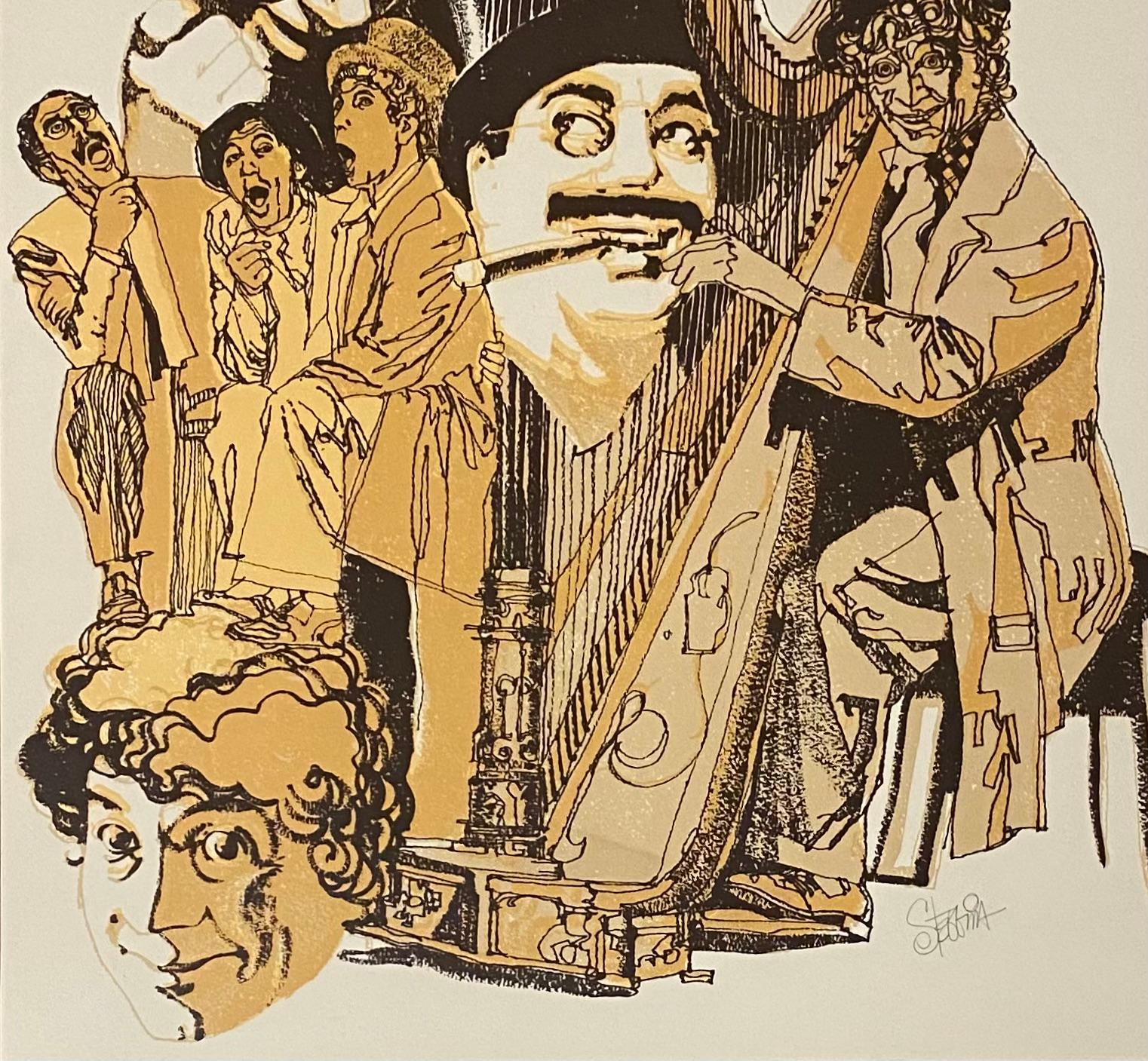 Gerahmter Druck von Groucho Marx und den Marx-Brüdern, signiert im Zustand „Gut“ im Angebot in Miami, FL
