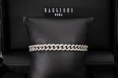 Groumette Bracelet with Ct 3.35 of Diamonds, 18 Kt White Gold