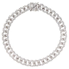 Groumette Bracelet with Ct 3.35 of Diamonds, 18 Kt White Gold