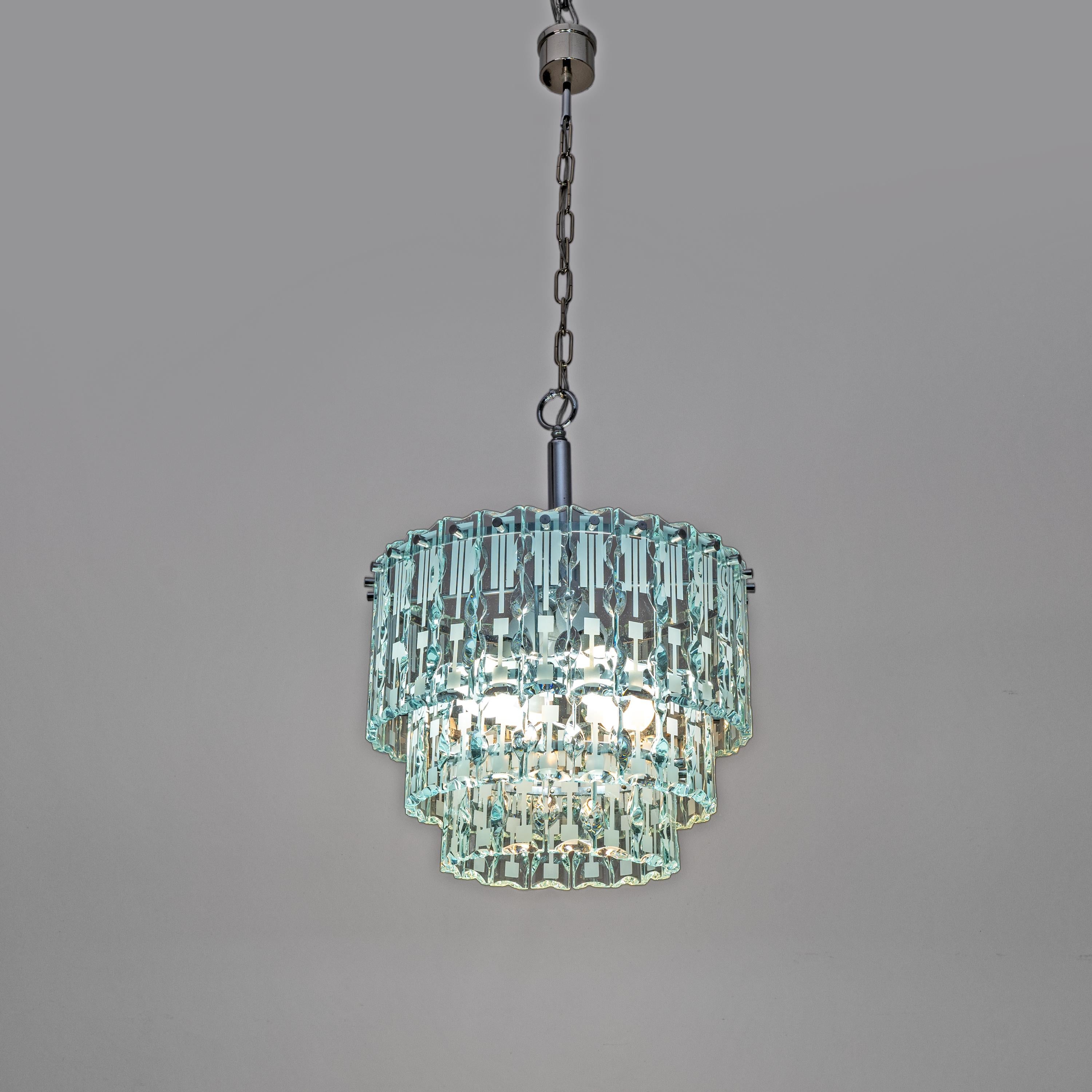 Mid-Century Modern Lustre en cristal de sol par Cristal Art, Italie, 1970 en vente