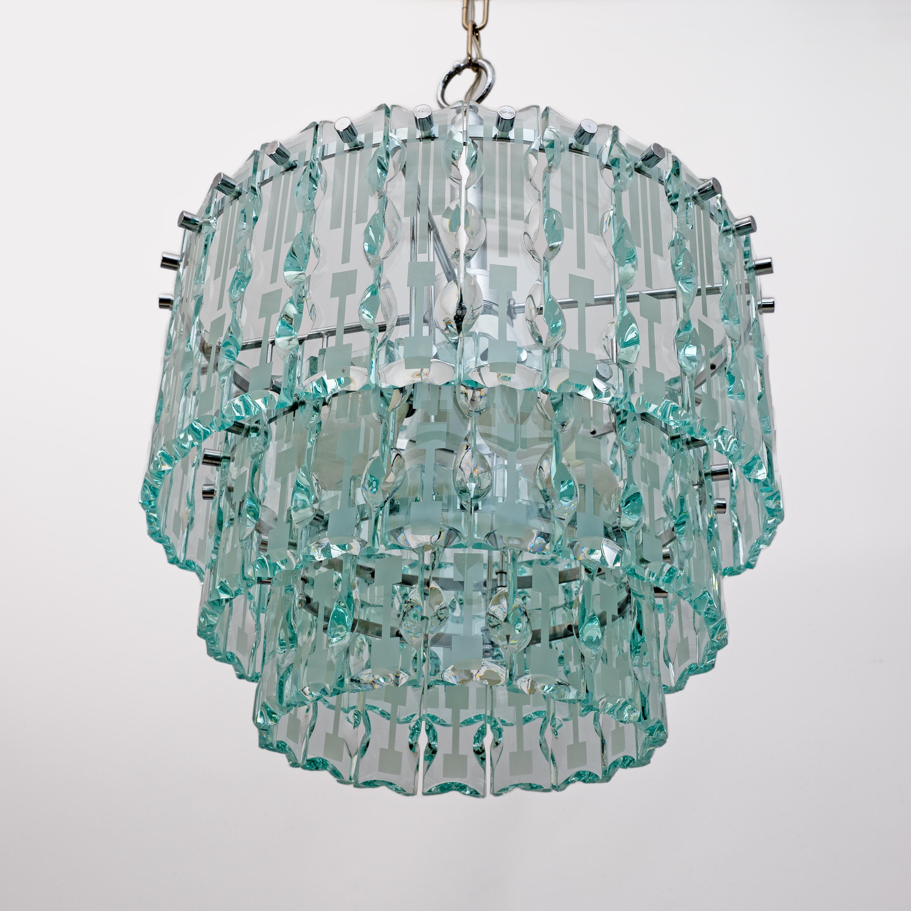 Fin du 20e siècle Lustre en cristal de sol par Cristal Art, Italie, 1970 en vente