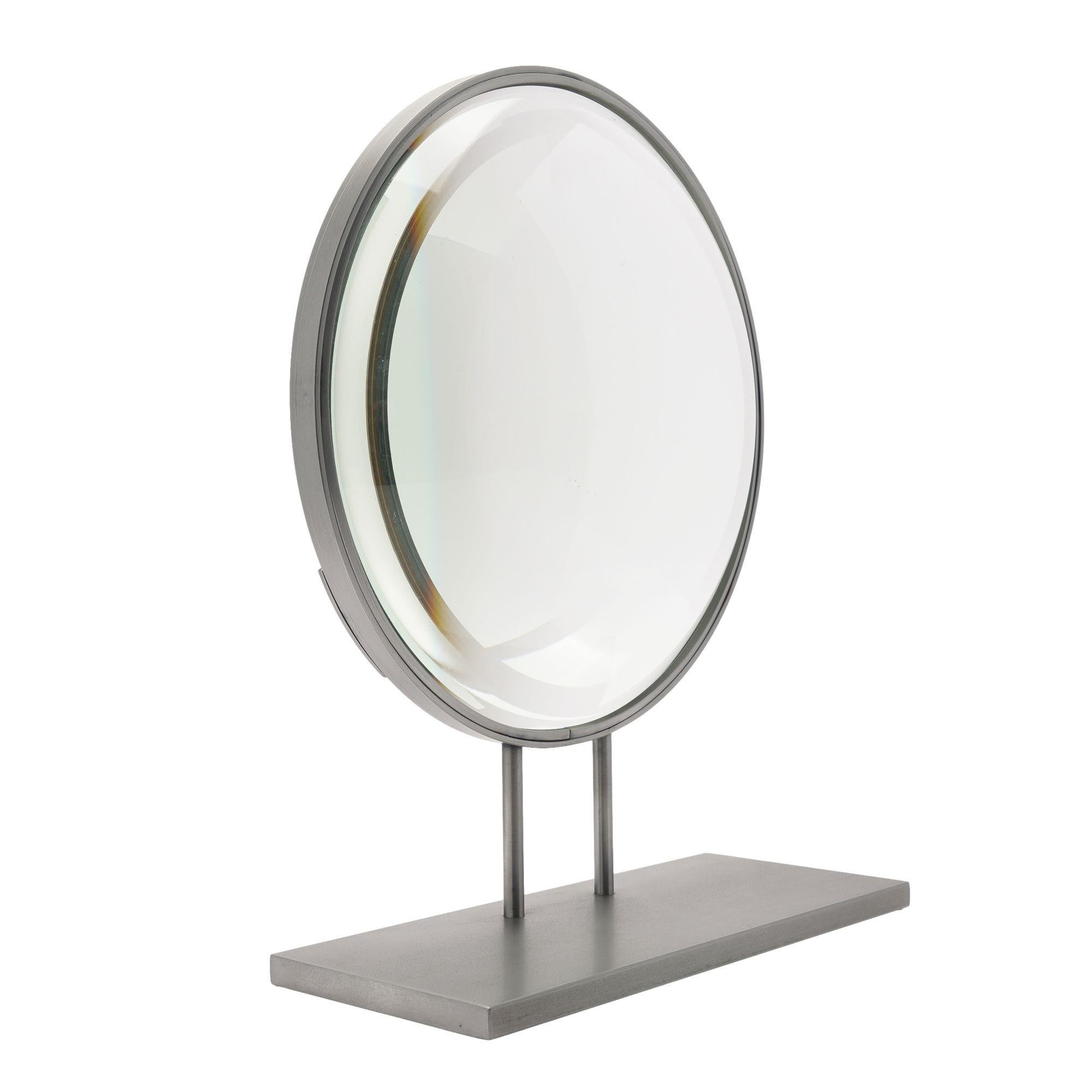 Ground & Polished Convex Glass Lens Mounted On A Custom Stand For Sale 2