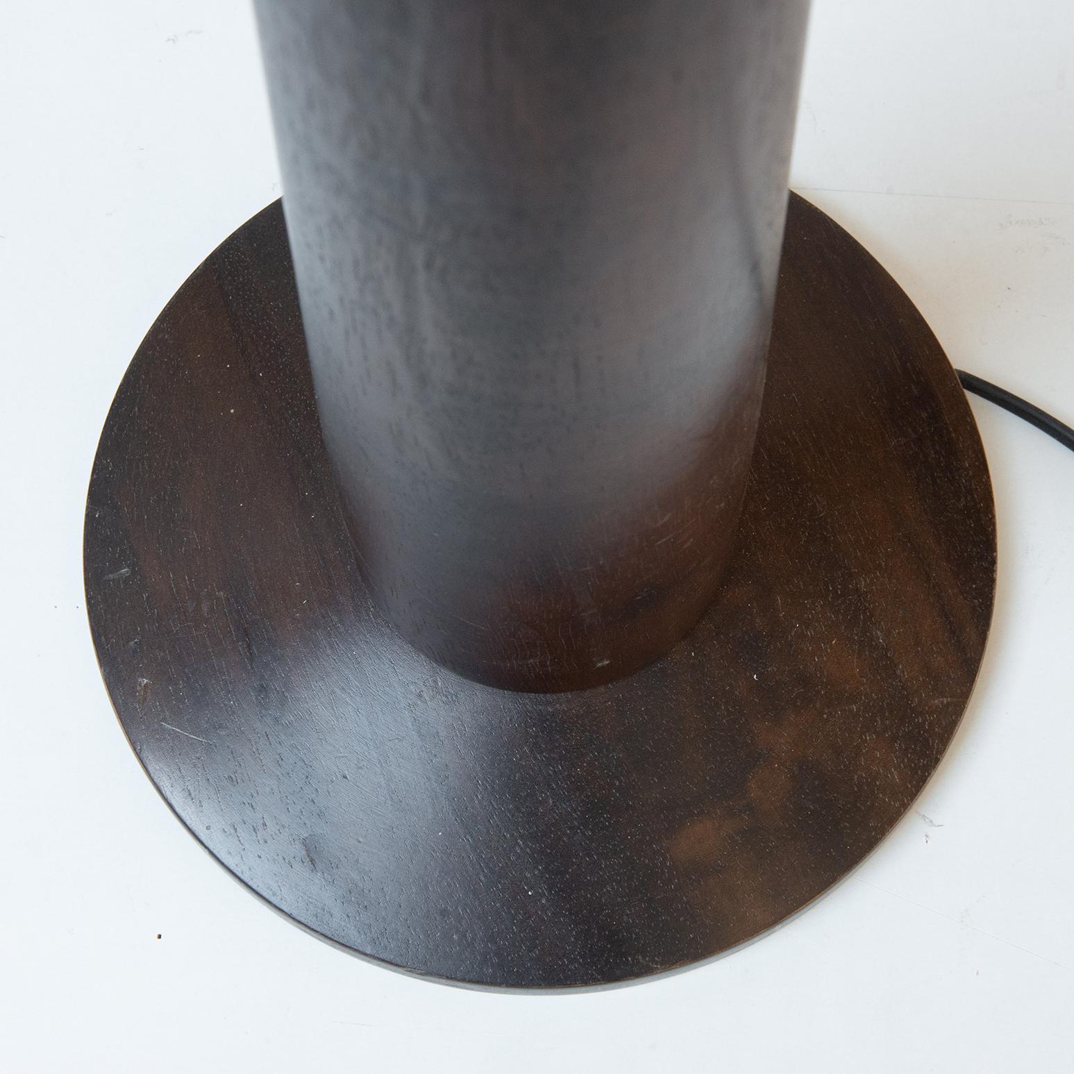 French Floor Wengé Wooden Modern Lamp