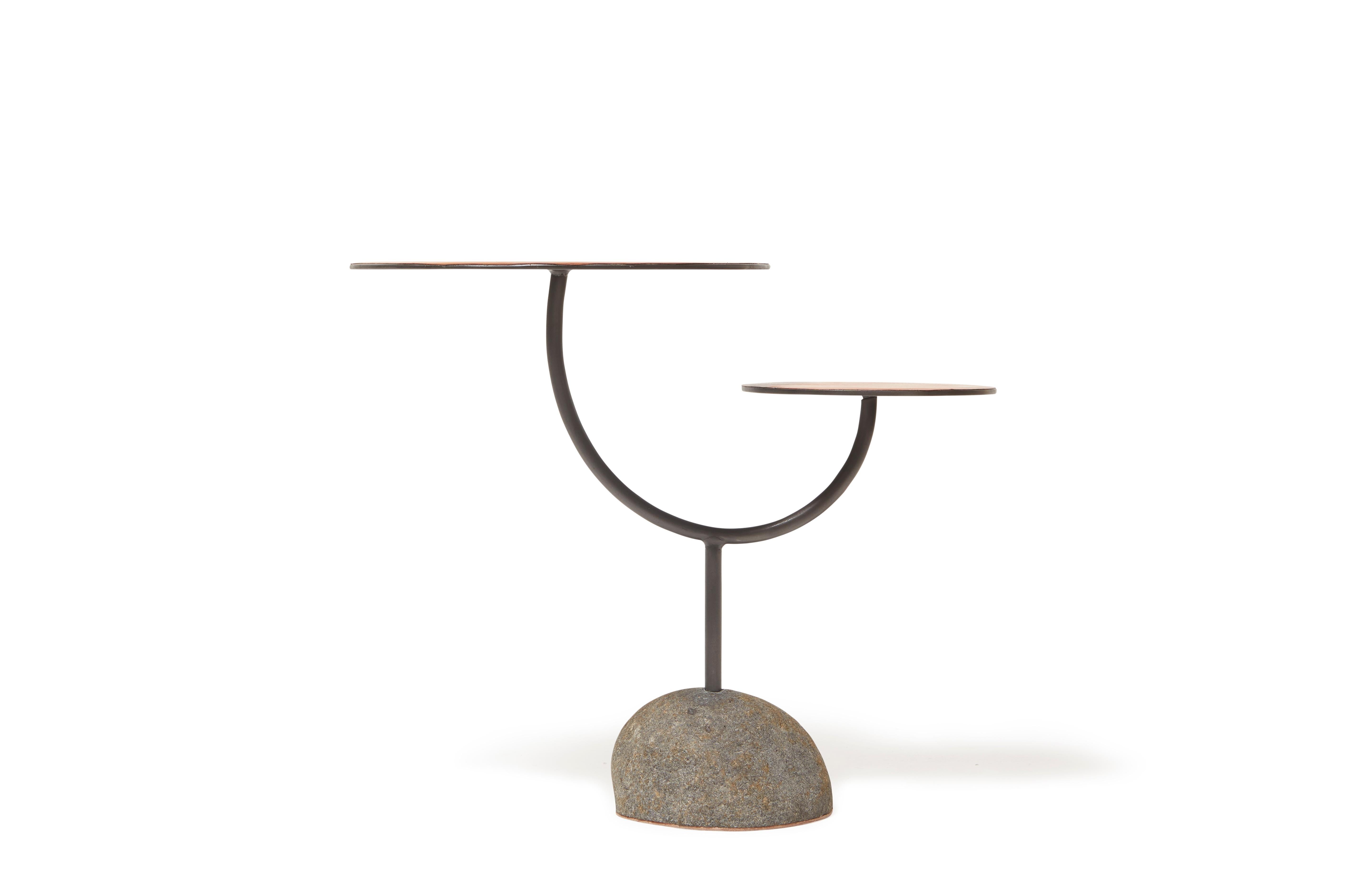 Modern Grounded Collection Double Side Table For Sale