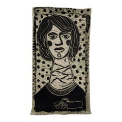 Grounded Girl, Hand Carved porcelain plate
