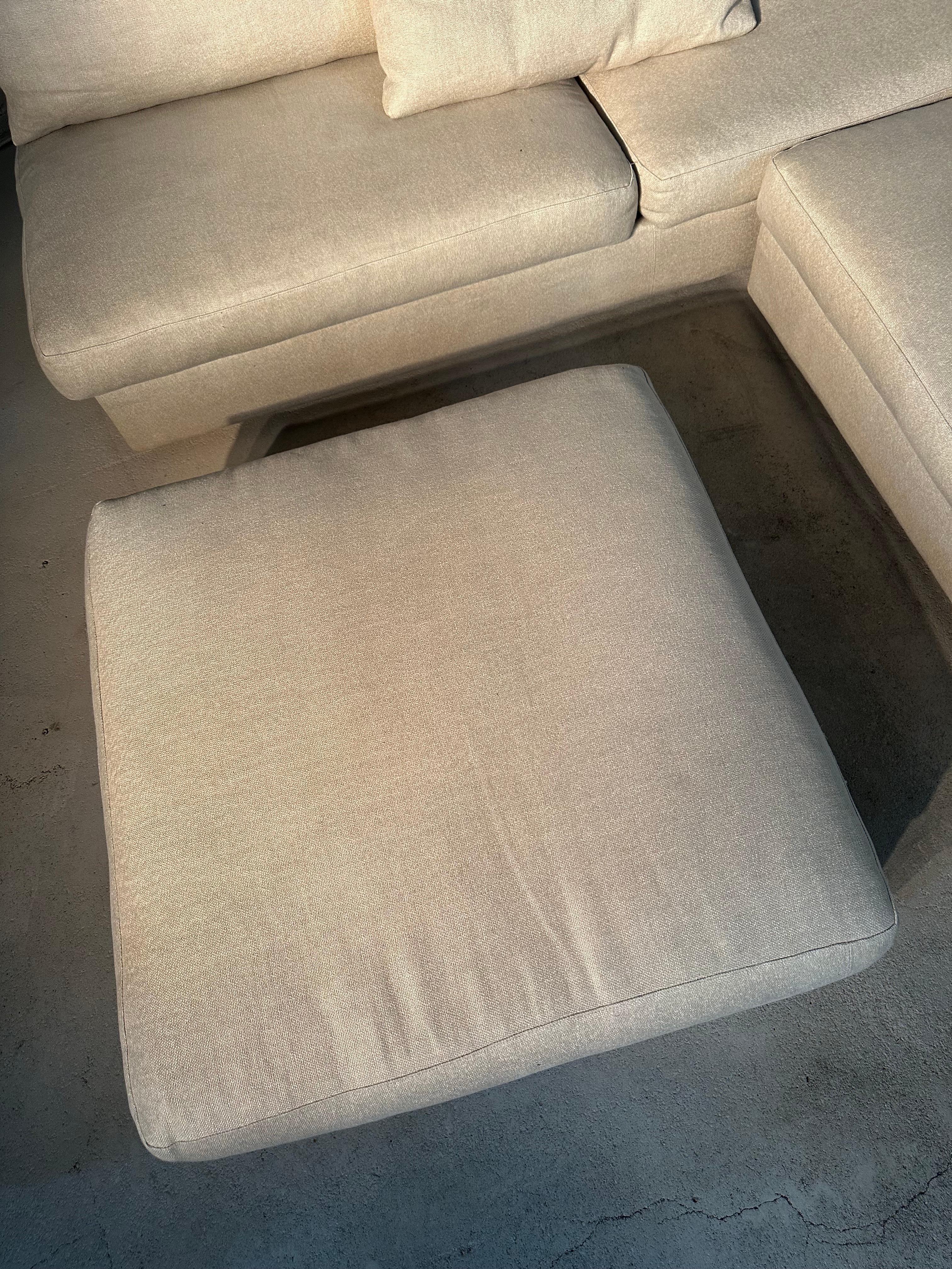 Suede Groundpiece Sable Sofa by Flexform For Sale