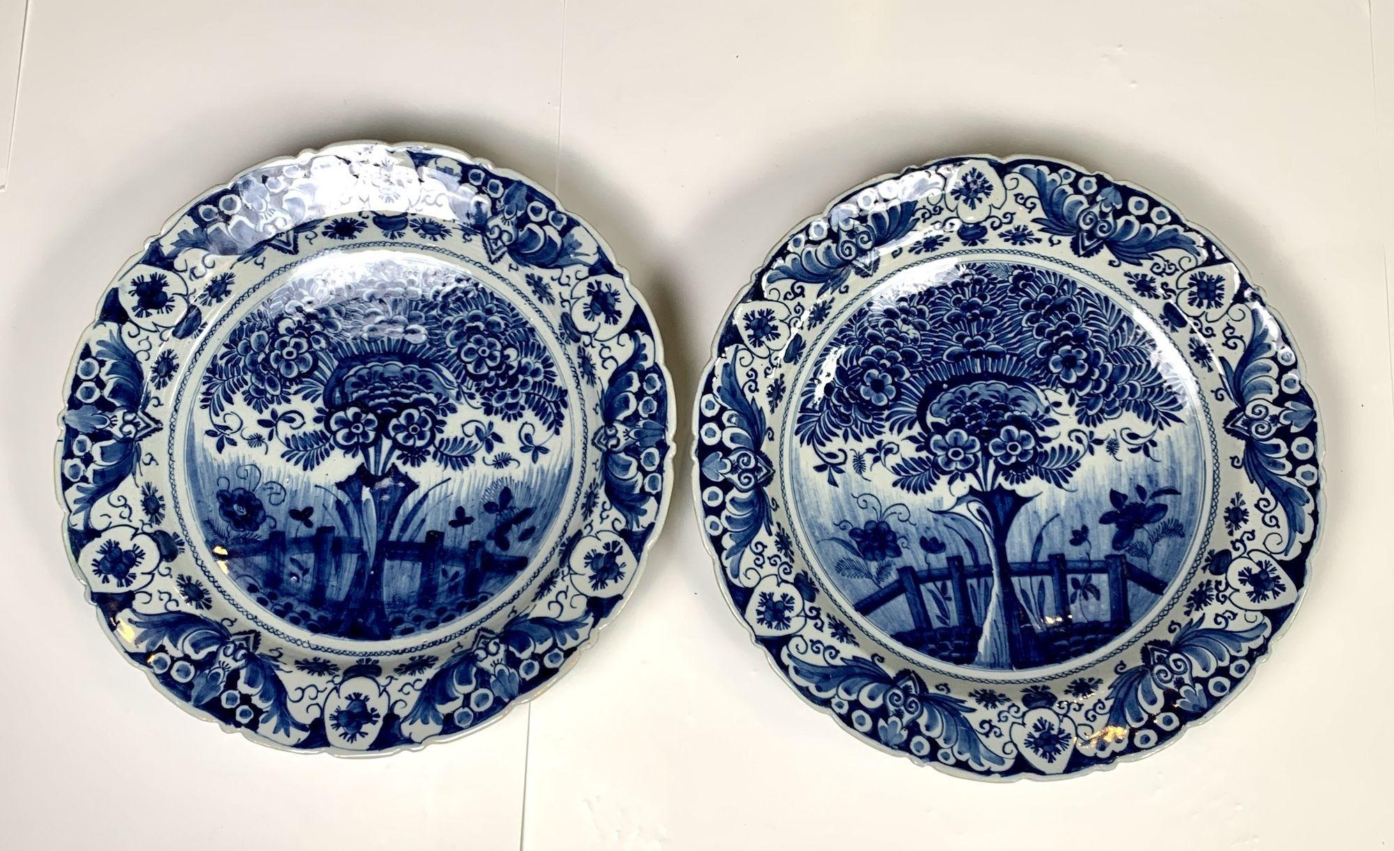 Group Blue and White Delft Chargers 18 Pieces Netherlands, Circa 1760-1780 4