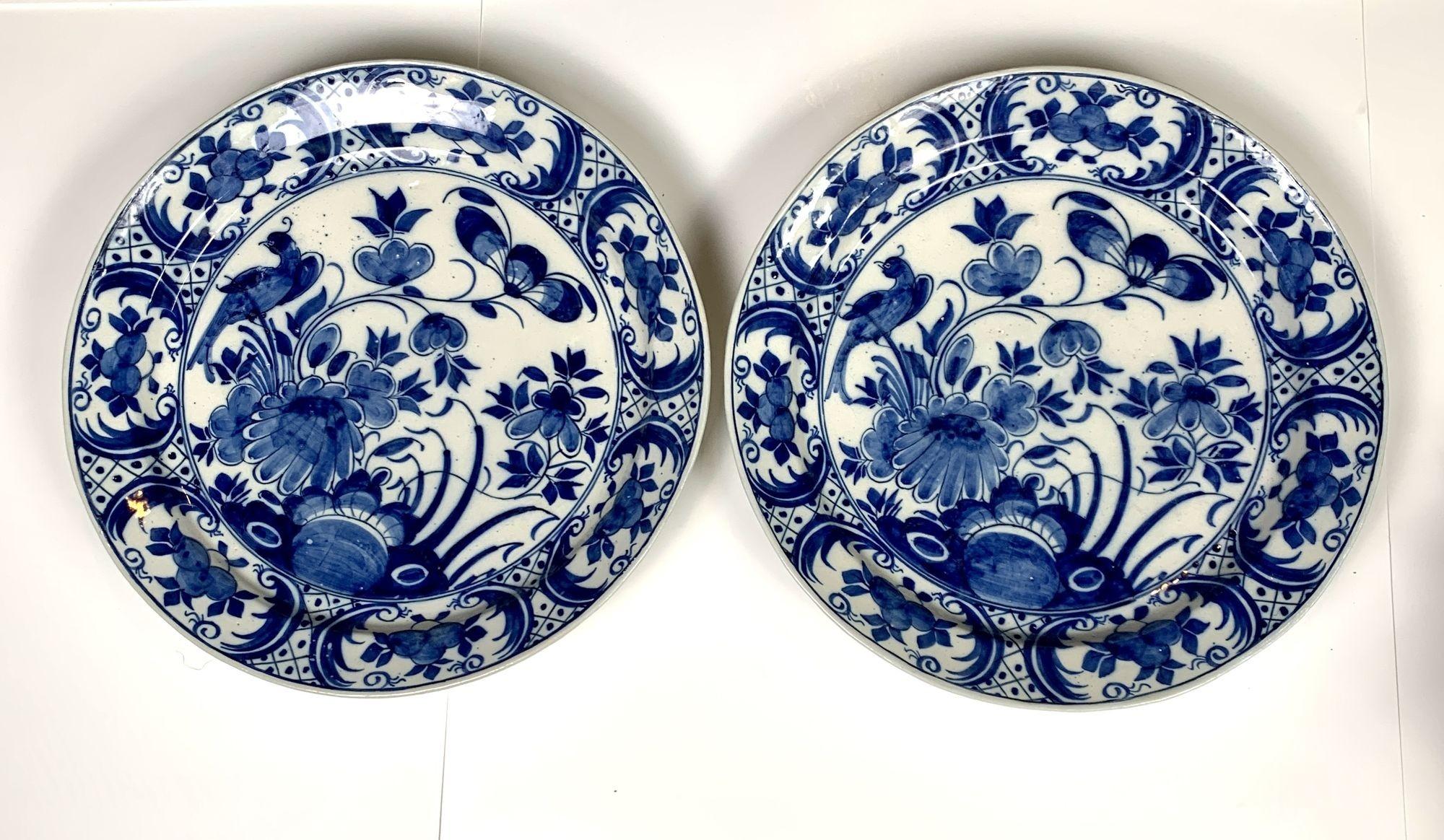 Group Blue and White Delft Chargers 18 Pieces Netherlands, Circa 1760-1780 In Excellent Condition In Katonah, NY
