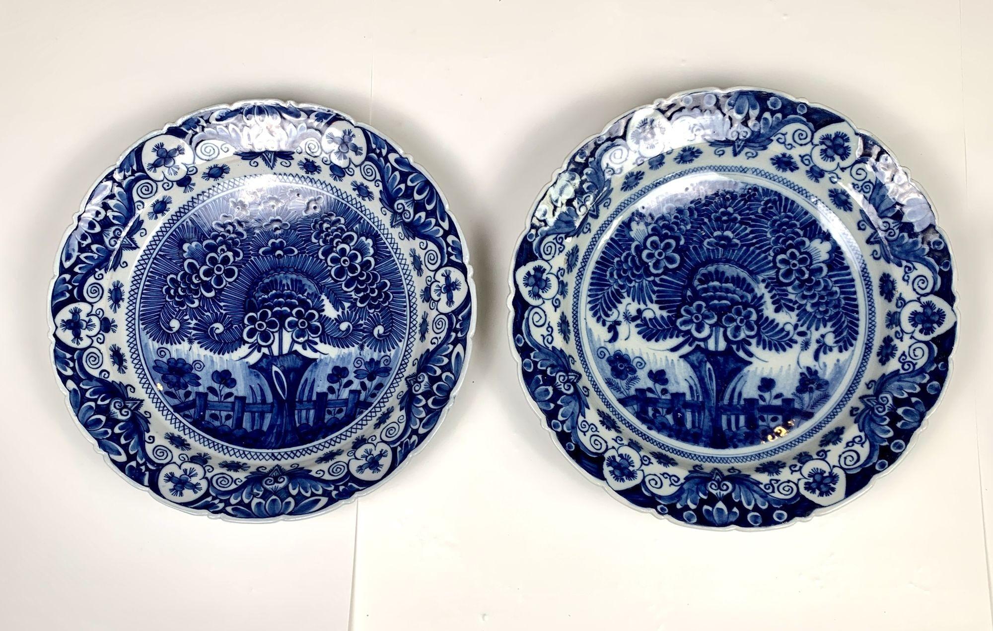 Group Blue and White Delft Chargers 18 Pieces Netherlands, Circa 1760-1780 2