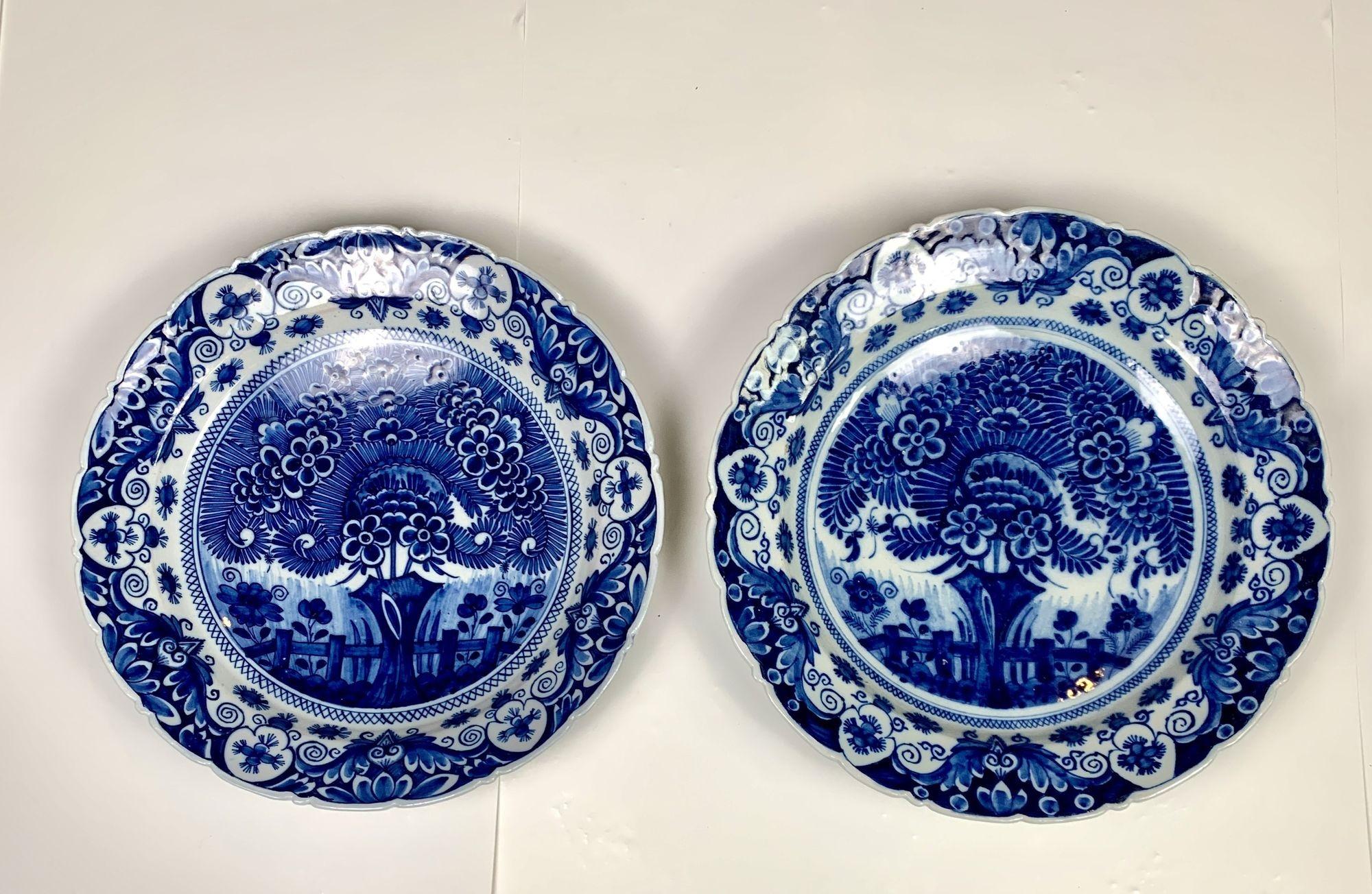 Group Blue and White Delft Chargers 18 Pieces Netherlands, Circa 1760-1780 3