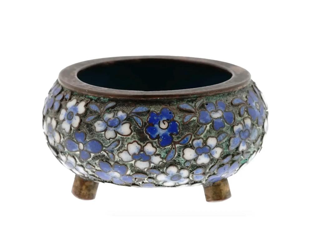 Group Chinese Tripod Cloisonne Enamel Salt Cellar 1