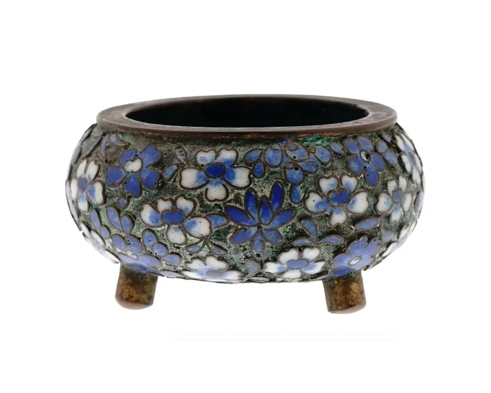 Group Chinese Tripod Cloisonne Enamel Salt Cellar 2