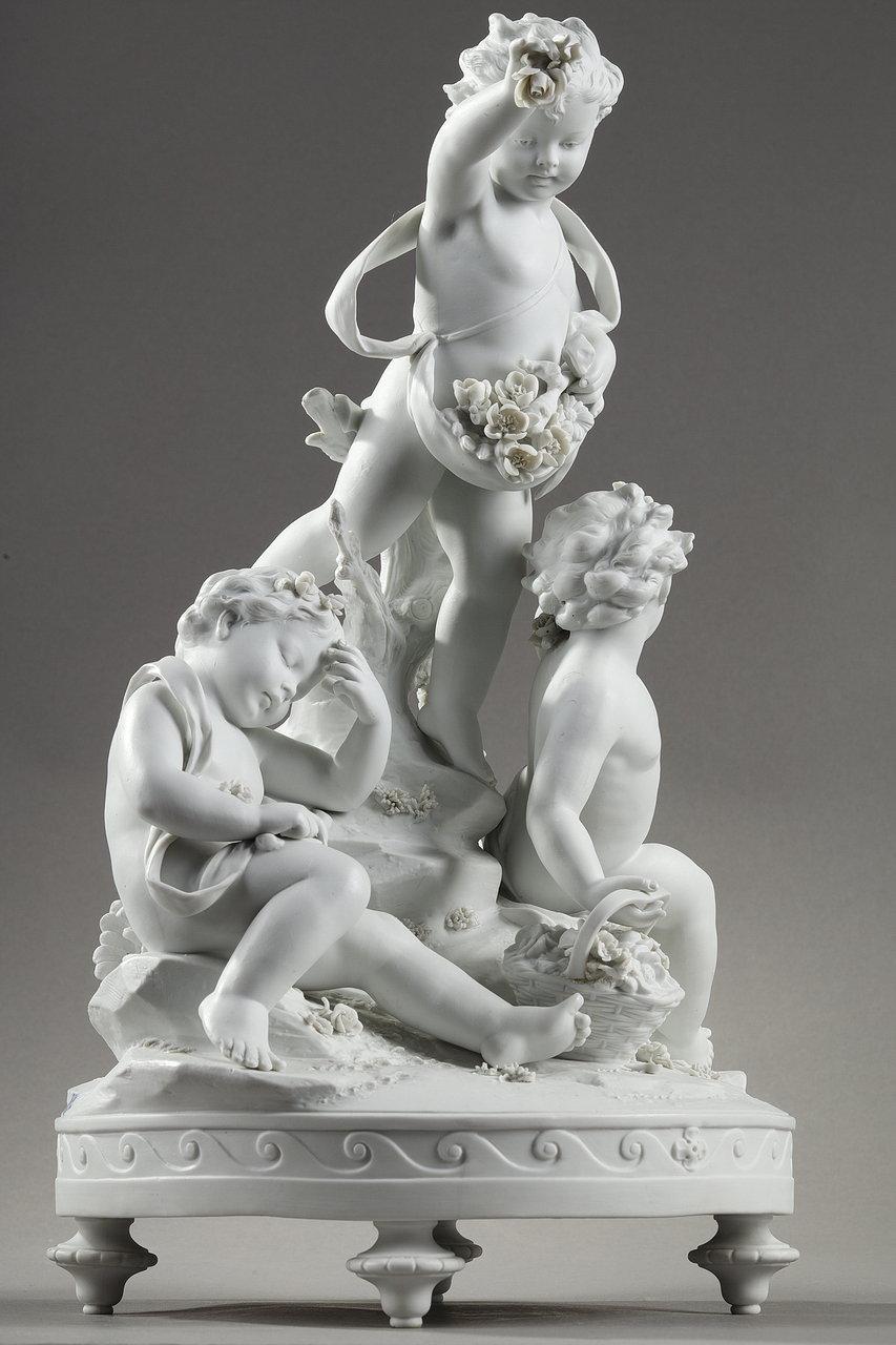 French Group in Biscuit of Porcelain 