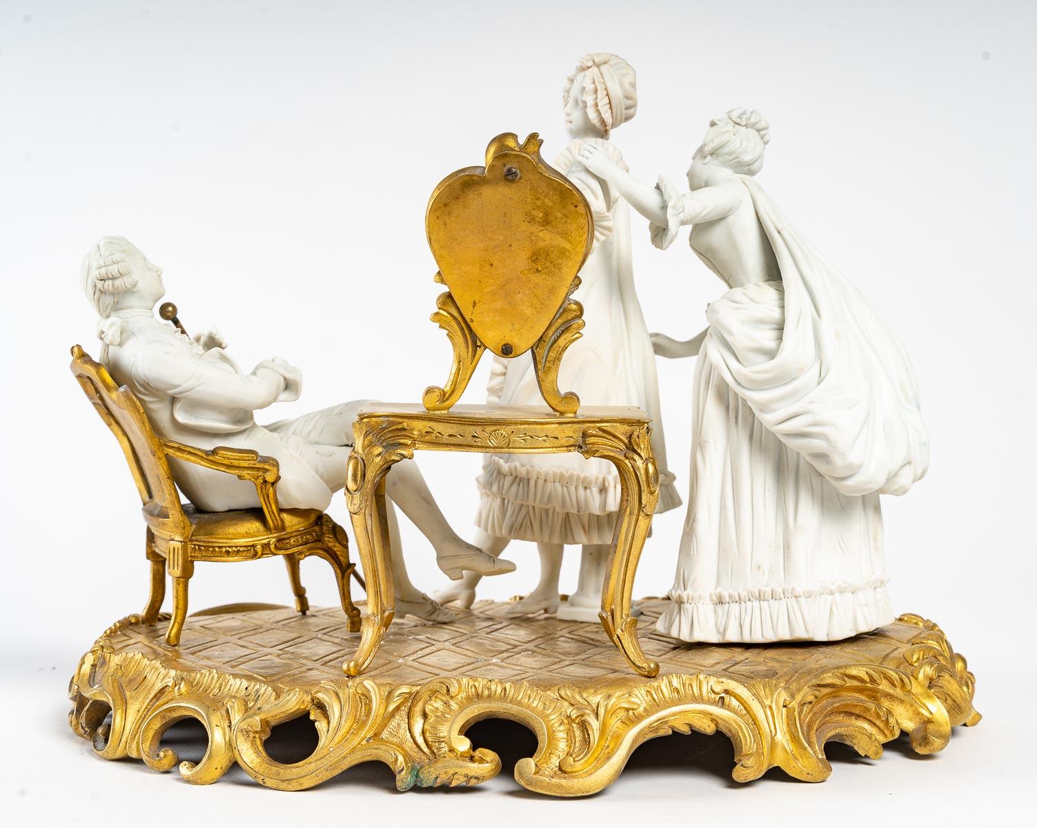 Napoleon III Group in Sèvres Biscuit, 19th Century