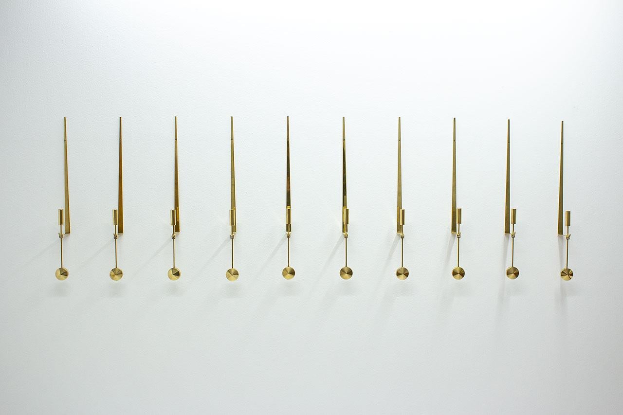 Groupe de dix chandeliers muraux 