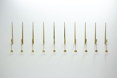 Group of 10 Swedish Brass Candle Sconces by Pierre Forssell for Skultuna