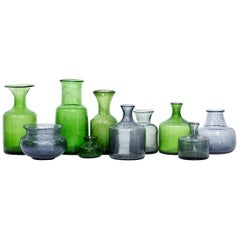 Group of 10 Swedish Glass Vases by Erik Höglund