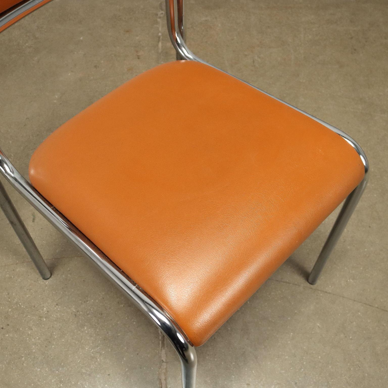 Late 20th Century Group of 11 Chairs Leatherette Italy, 1970s