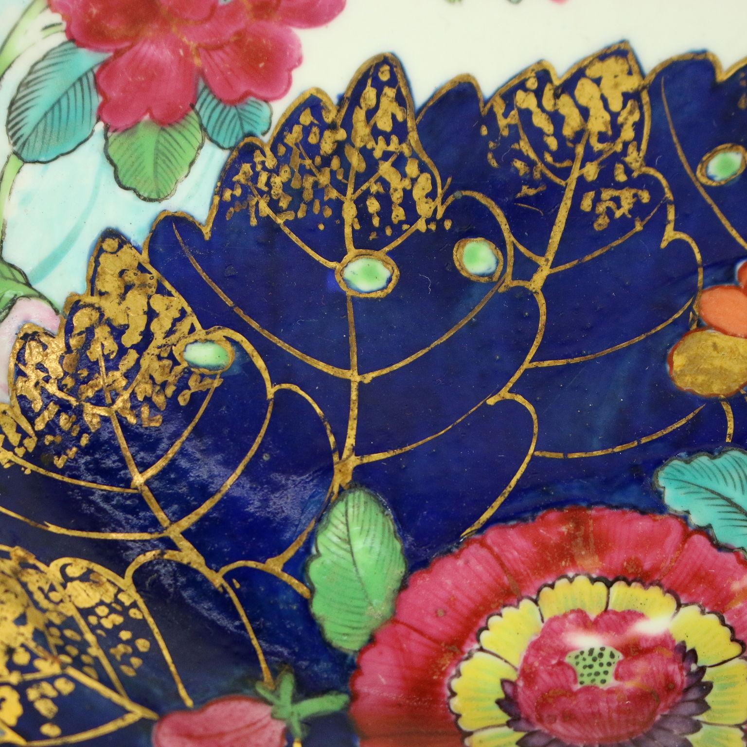 Group of 12 Decorated Plates Tobacco Leaf, China, 18th Century In Good Condition In Milano, IT