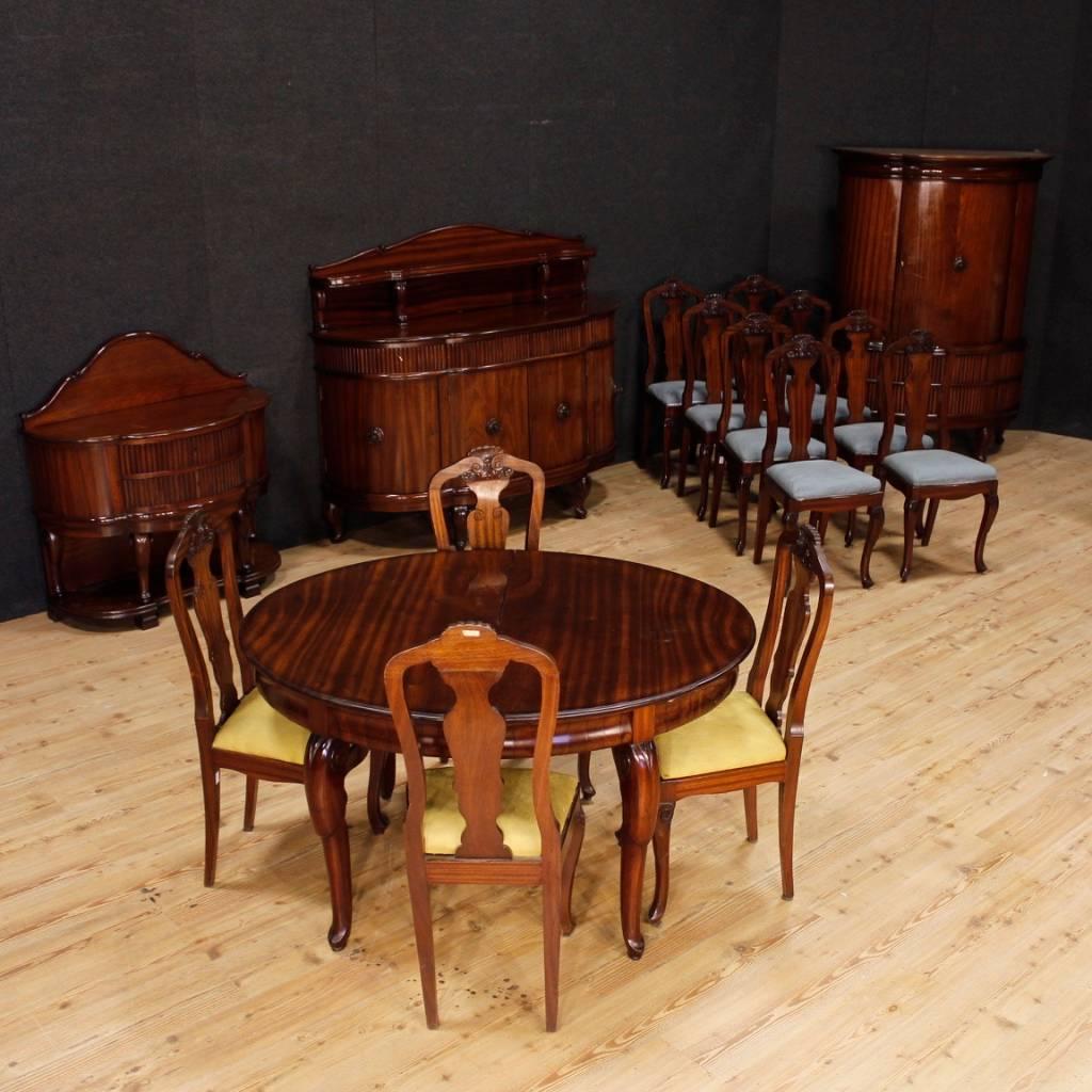 Group of 12 French Chairs in Carved Mahogany Wood from 20th Century 6