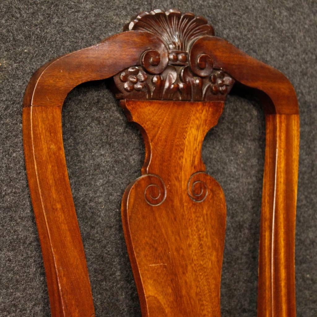 Group of 12 French Chairs in Carved Mahogany Wood from 20th Century In Good Condition In Vicoforte, Piedmont