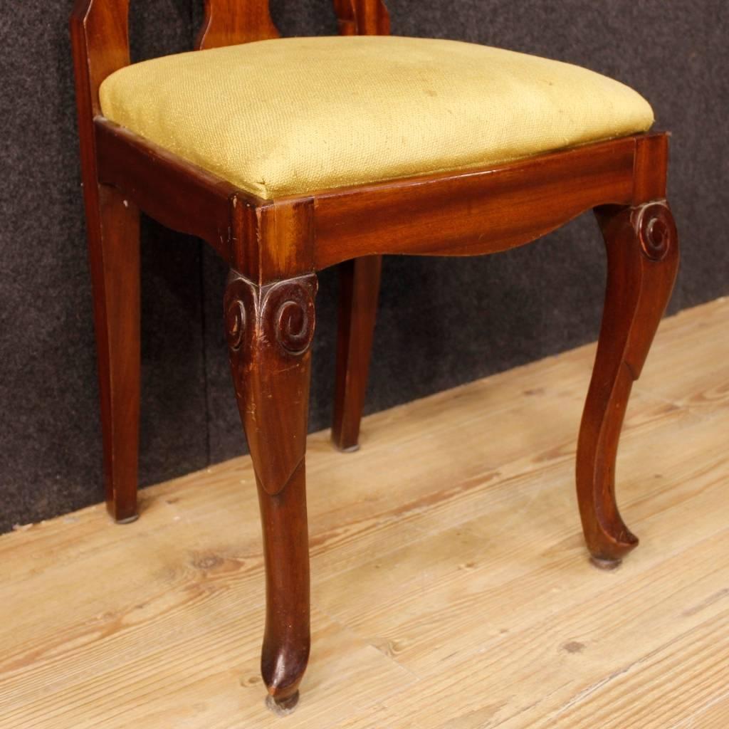 Mid-20th Century Group of 12 French Chairs in Carved Mahogany Wood from 20th Century