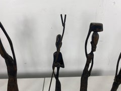 Group of 13 African Bronze 'Brass' Stylized Figures, Figural Sculptures