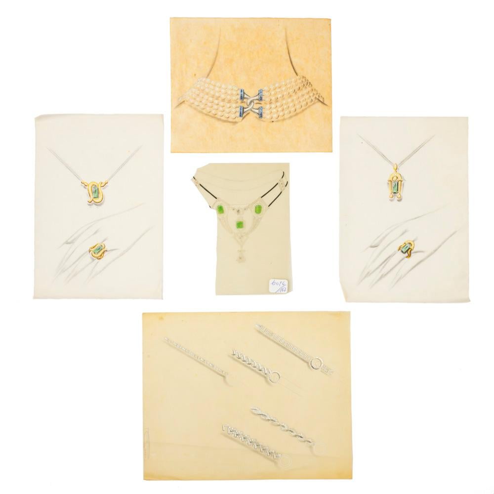 Groupe de 15 créations de bijoux vintage originales, Paris, années 70 ou 80 en vente 3
