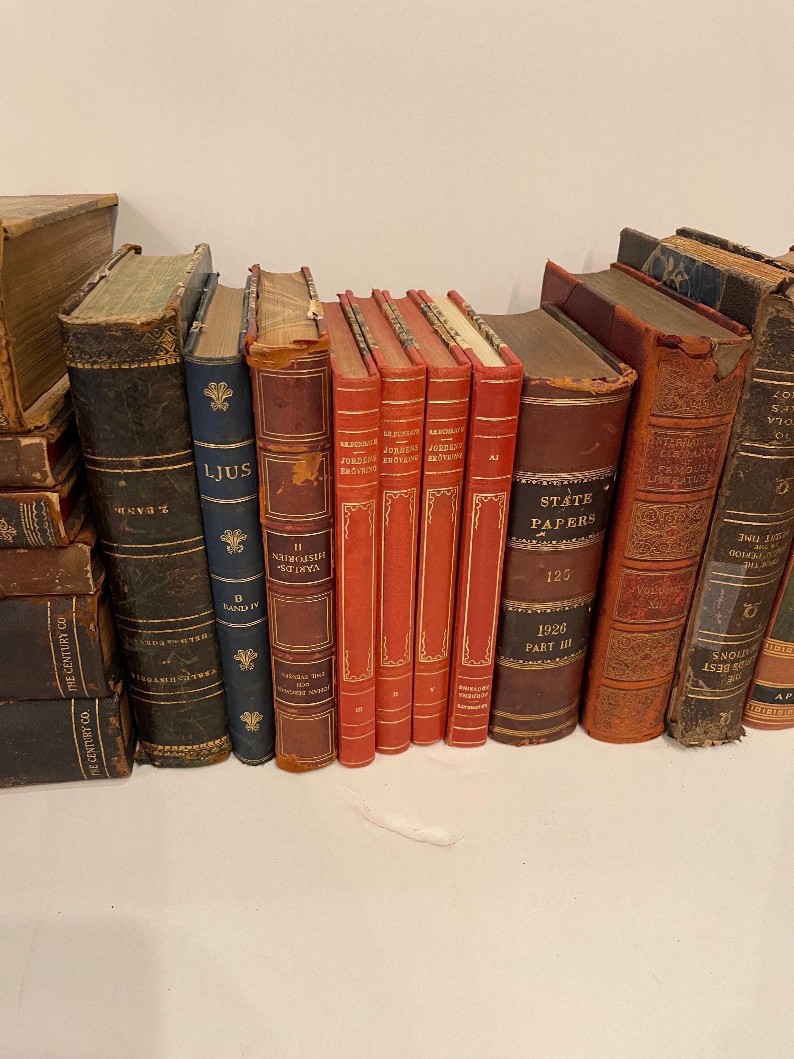 Groupe de 17 livres reliés en cuir ou marbrés assortis, 19e siècle Bon état - En vente à Savannah, GA