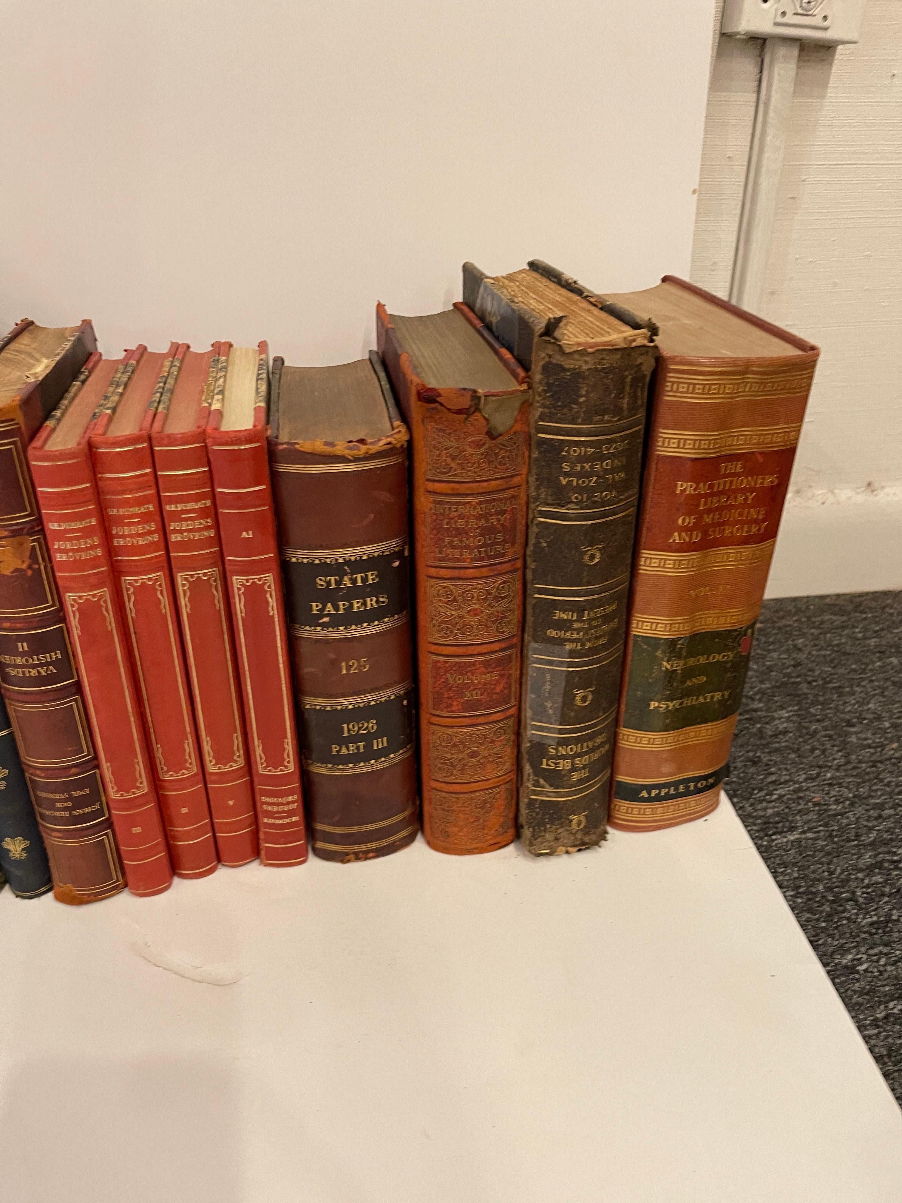 XIXe siècle Groupe de 17 livres reliés en cuir ou marbrés assortis, 19e siècle en vente