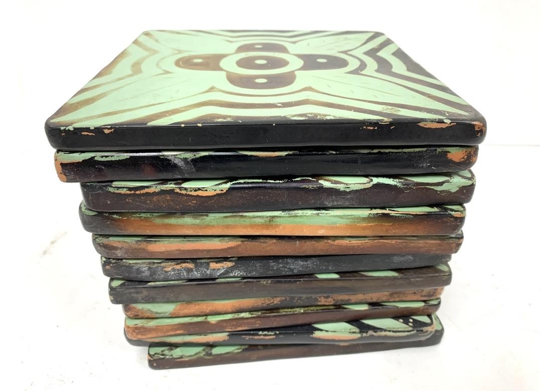 Group of 17 Signed Arts and Crafts Style Peruvian Tiles en vente 4
