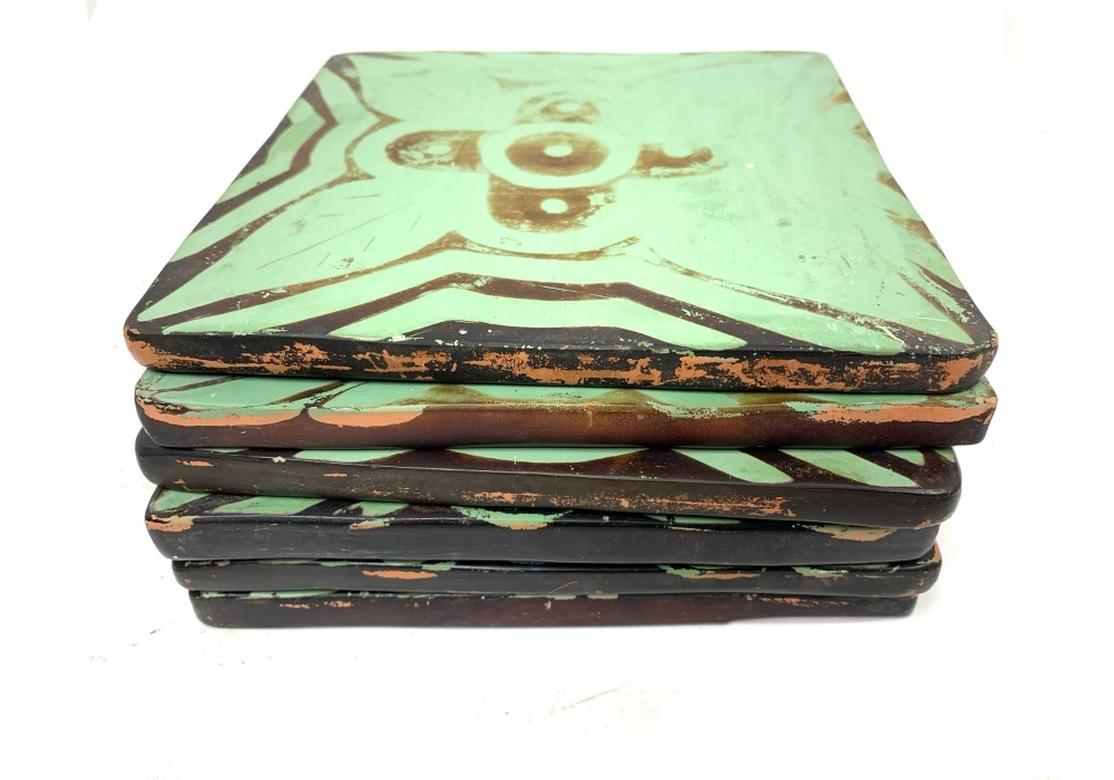 Group of 17 Signed Arts and Crafts Style Peruvian Tiles en vente 9