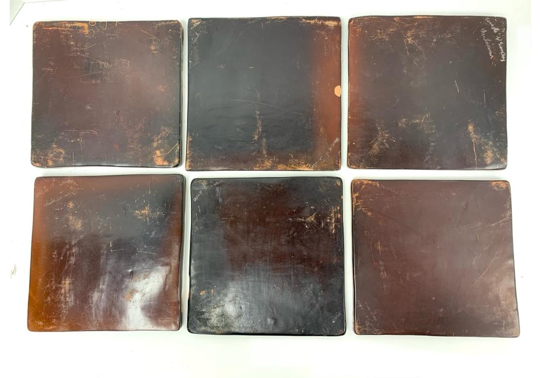 20ième siècle Group of 17 Signed Arts and Crafts Style Peruvian Tiles en vente