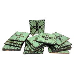 Group of 17 Signed Arts and Crafts Style Peruvian Tiles