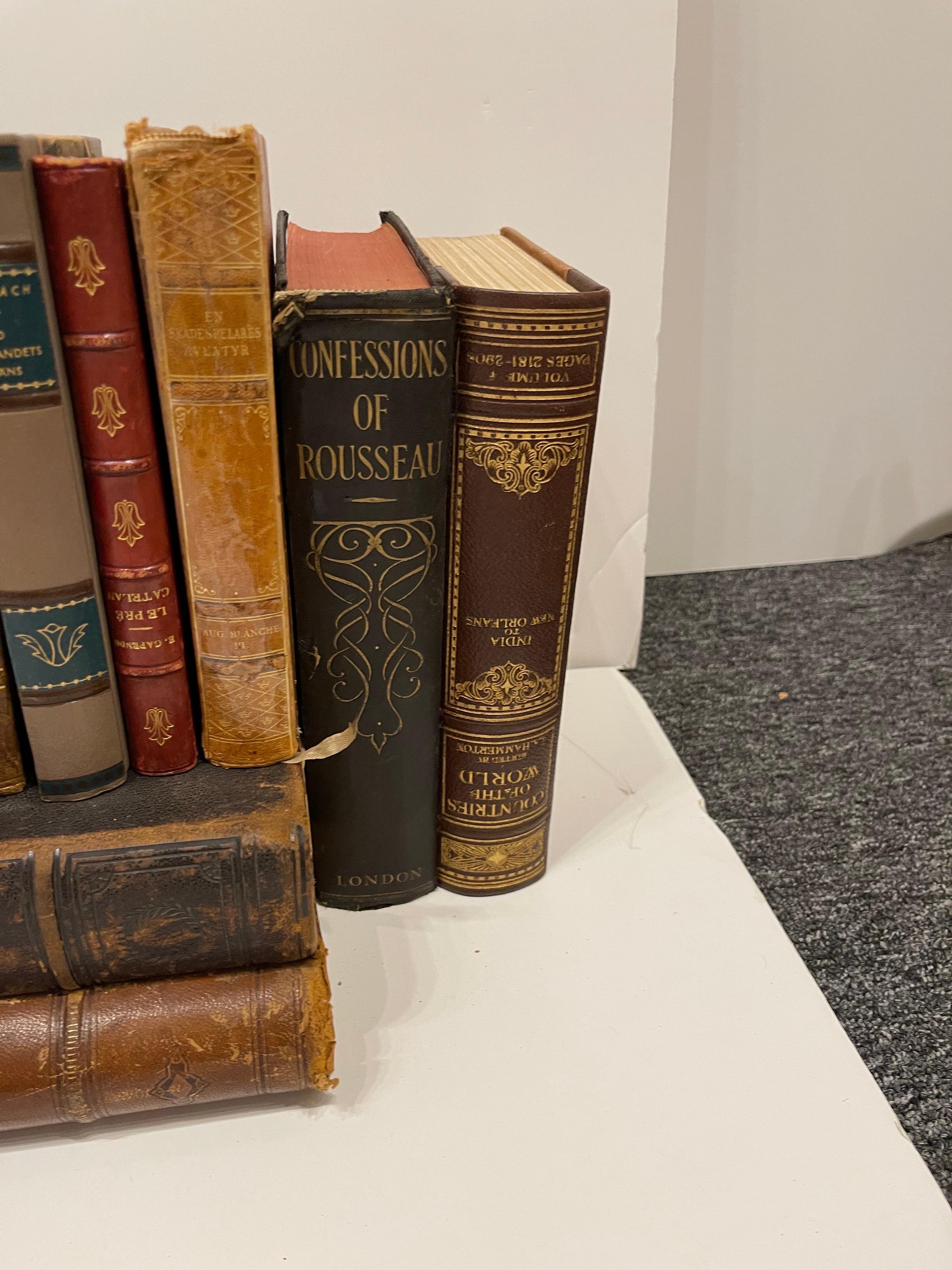 Groupe de 18 livres reliés en cuir ou marbrés assortis, 19e siècle Bon état - En vente à Savannah, GA