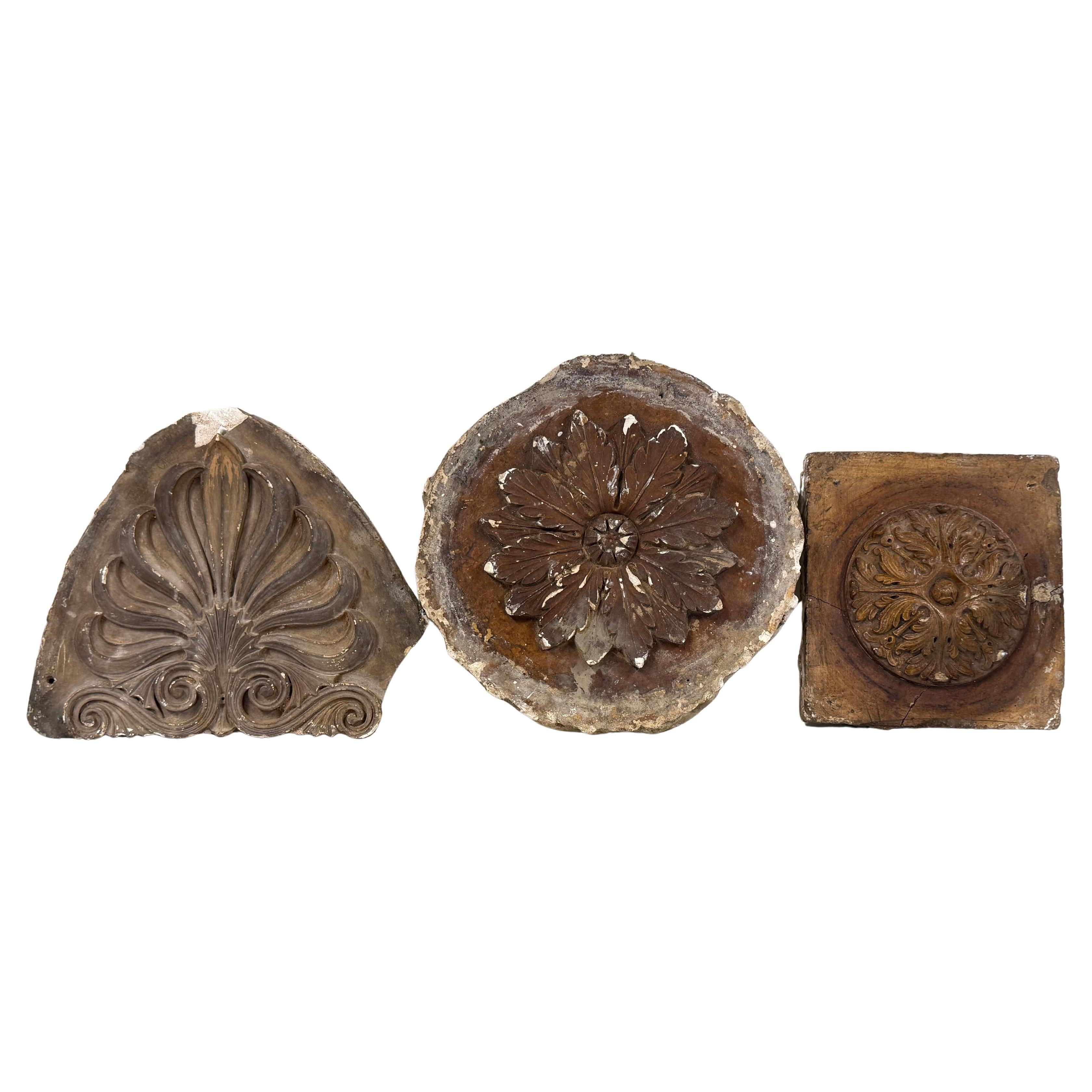 Group Of 19th Century Architectural Plaster Mouldings For Sale
