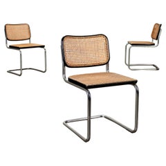 Groupe de 3 chaises Gavina Cesca Wood, Italie, années 1960