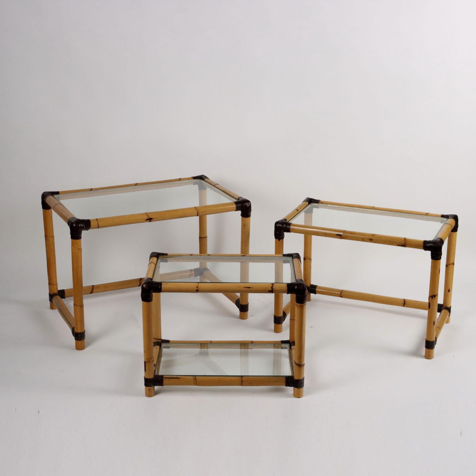 Mid-Century Modern Group of 3 Coffee Tables Smania Studio, Italy, 1980s For Sale