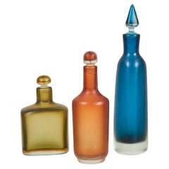 Group of 3 Inciso Technique Decanters by Paolo Venini
