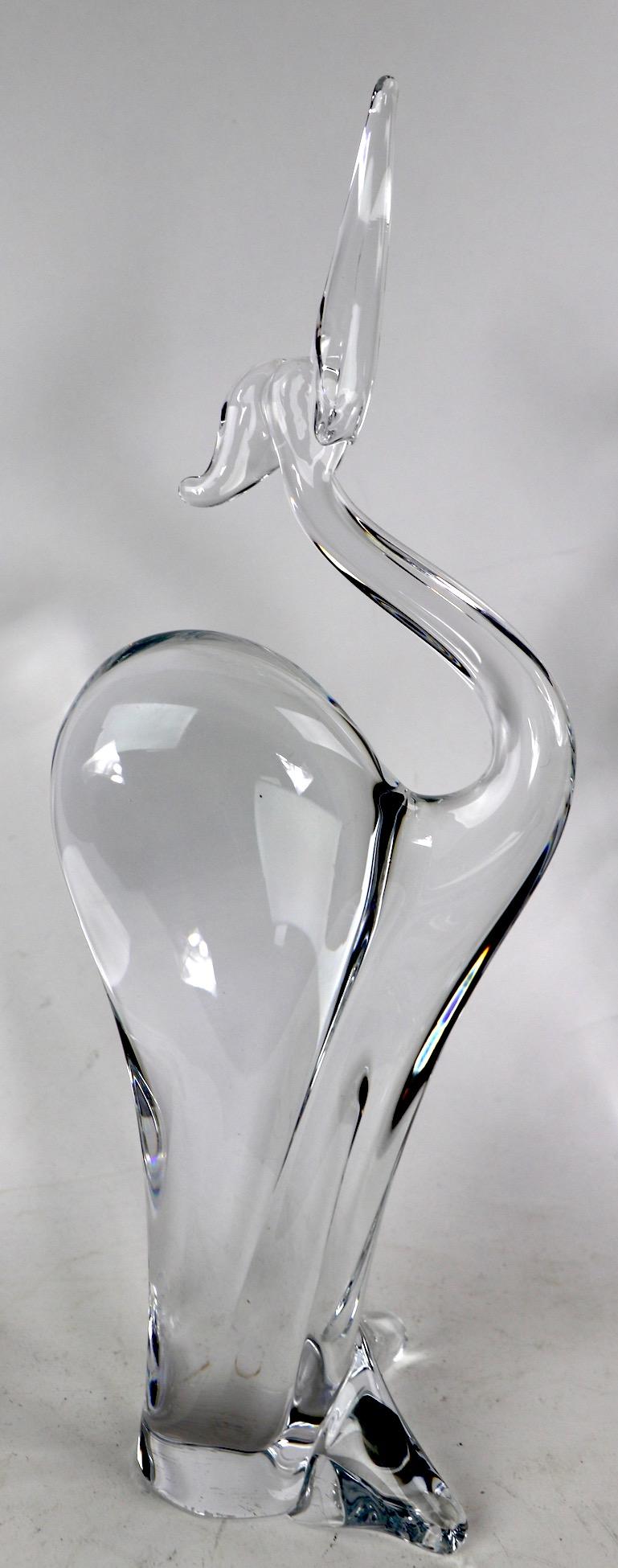 20th Century Group of 3 Marcolin Crystal Glass Birds Made in Sweden For Sale