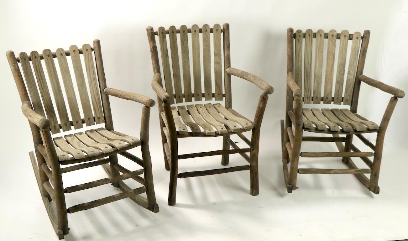 Group of 3 Old Hickory Furniture Rocking Chairs and Armchair 5