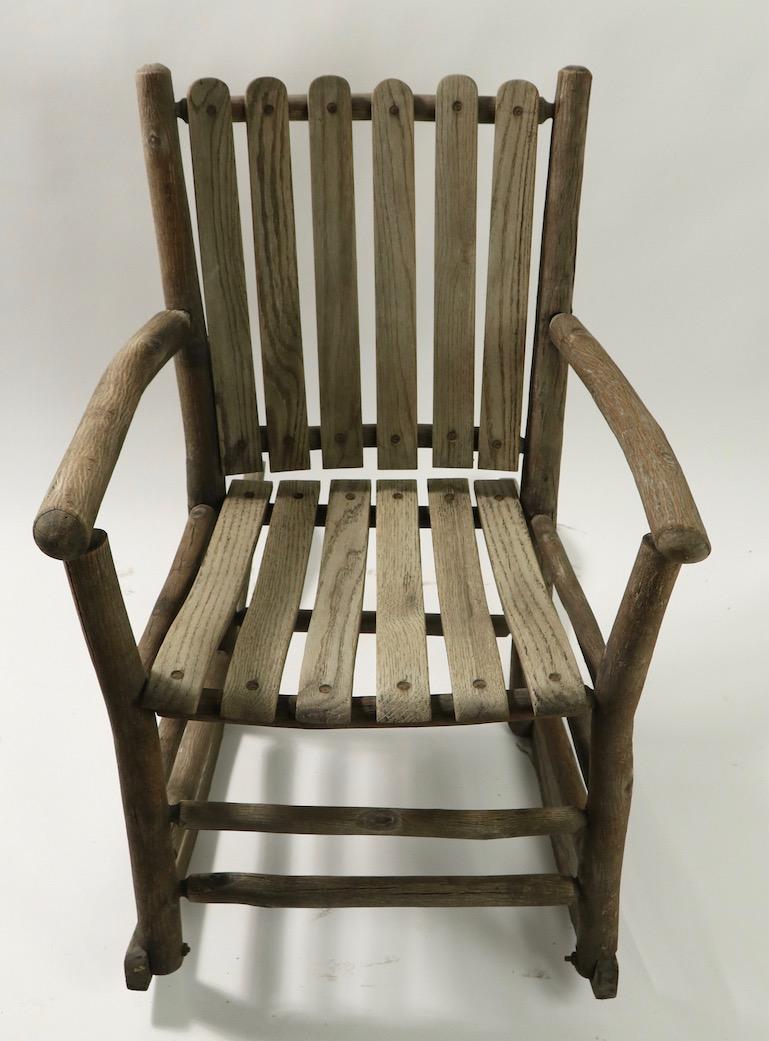 Group of 3 Old Hickory Furniture Rocking Chairs and Armchair In Good Condition In New York, NY