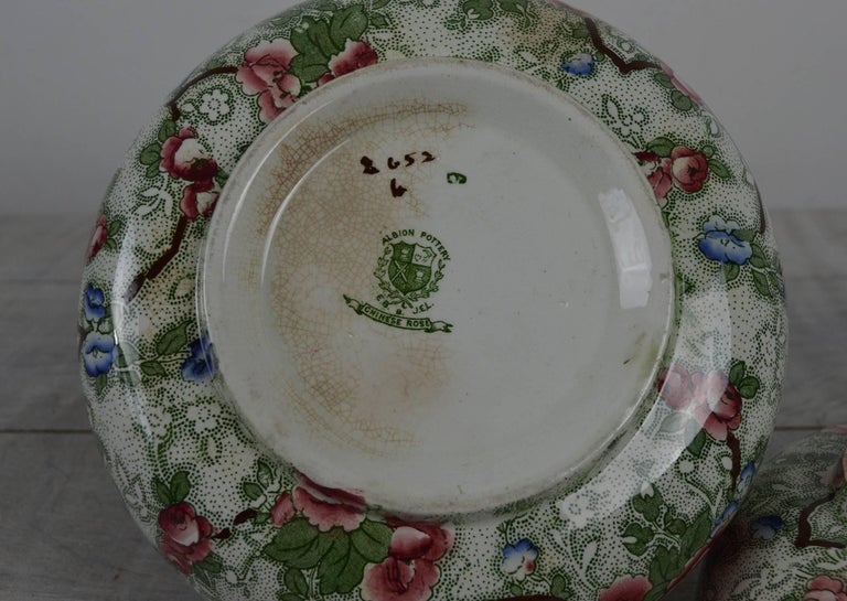 Group of Three Pieces of Chinese Rose Pottery, English, 1920s at