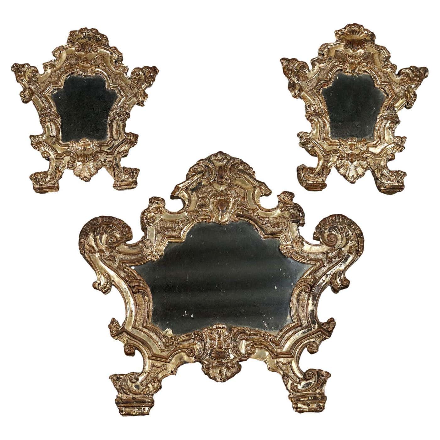Group of 3 Rococo Altar Crads Wood, Italy XVIII Century For Sale at 1stDibs
