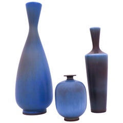 Group of 3 Stoneware Vases, Berndt Friberg, Gustavsberg