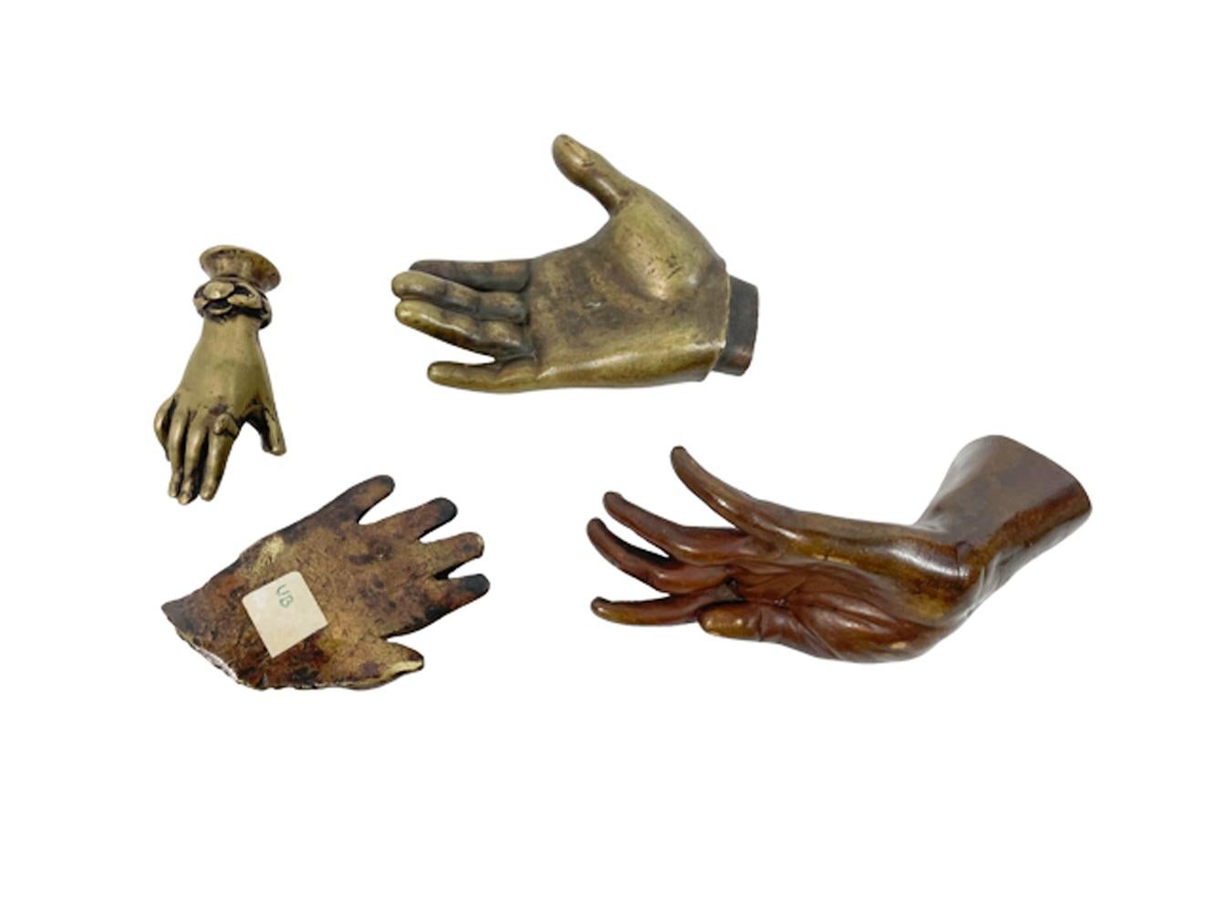 Victorian Group of 4 19th/20th Century Models of Hands in Cast Bronze and Brass For Sale