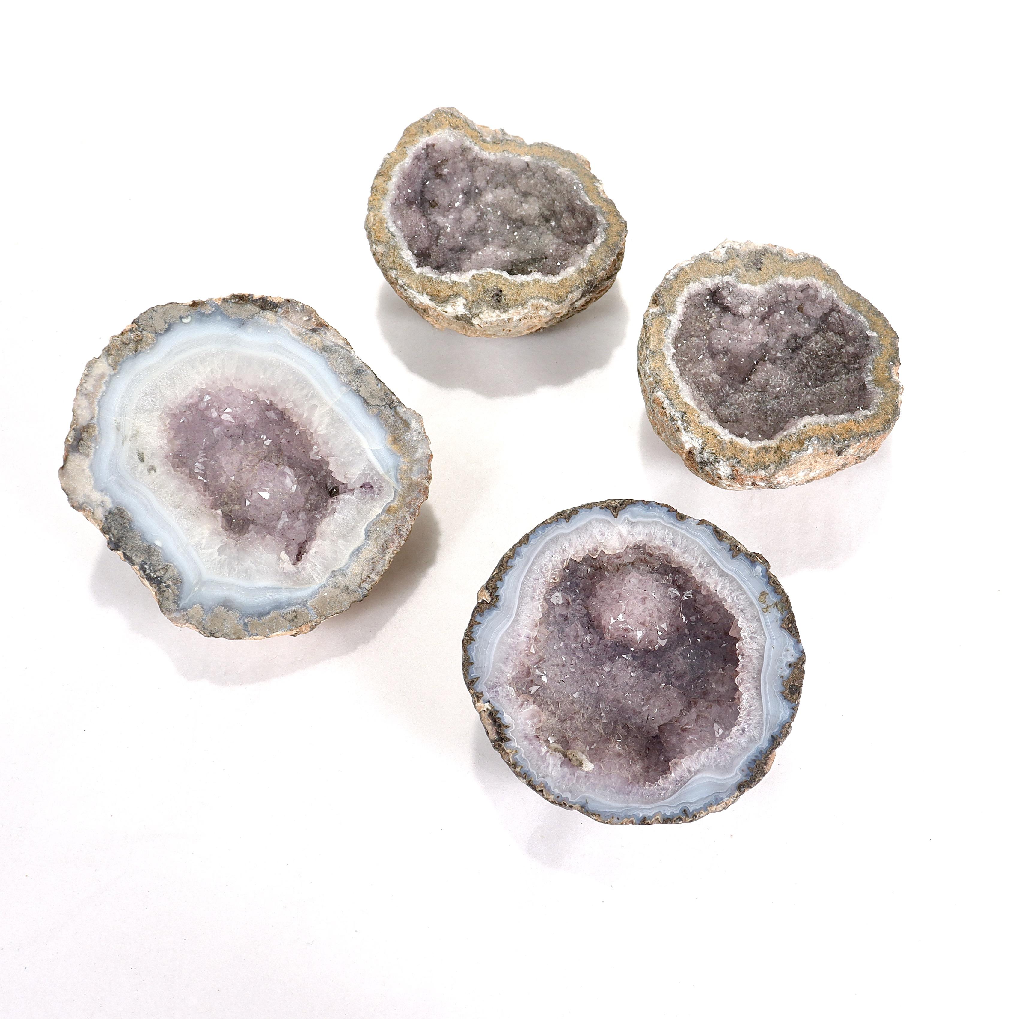 Unknown Group of 4 Amethyst Geodes For Sale