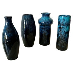 Used Group of 4 Blue-Light Blue color Vases in Glazed Terracotta Ca
 d
Oro (Venice)