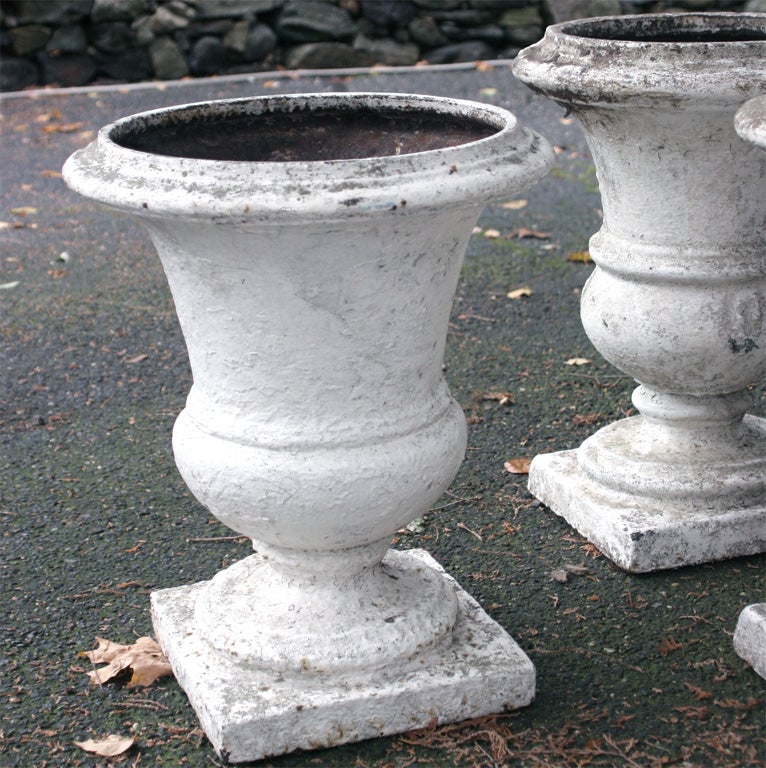 Group of 4 Cast Iron Regence Style Urns For Sale 2